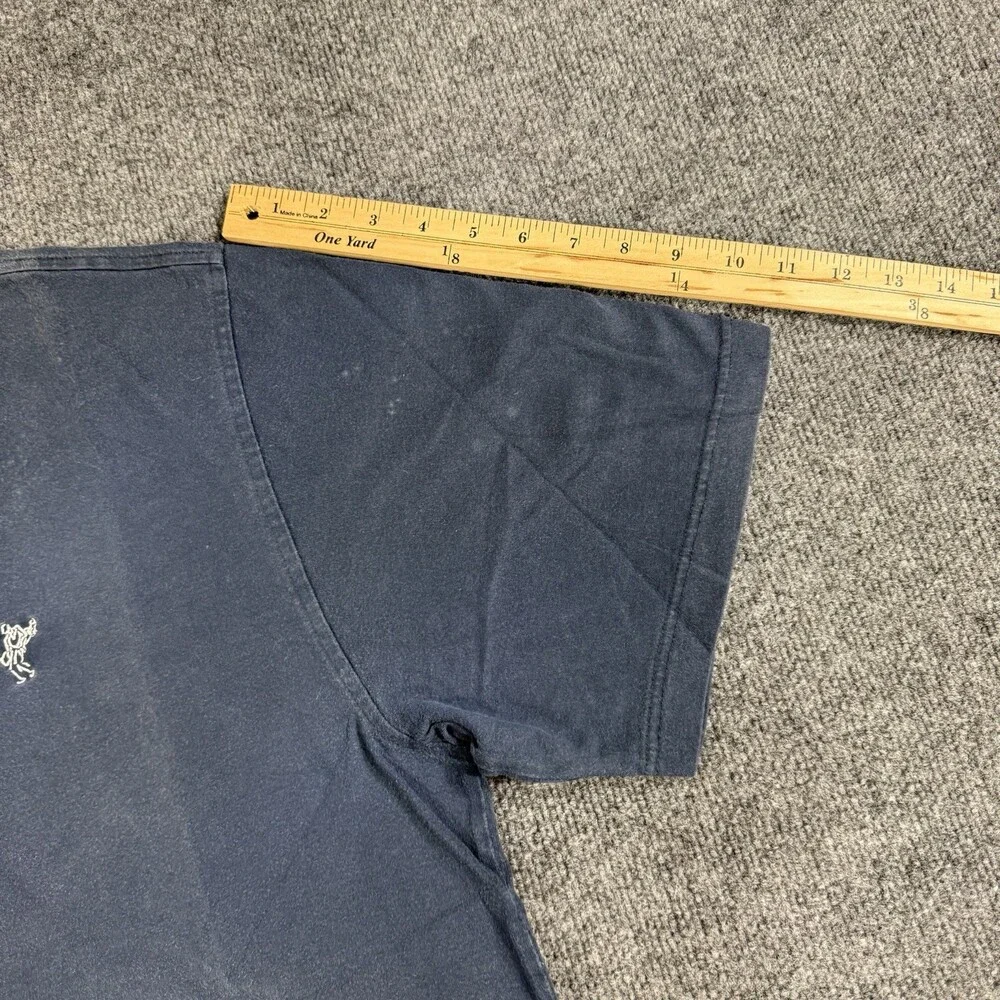 Ashworth Mens 2XL Navy Blue Golf T Shirt Embroidered Logo Distressed Faded